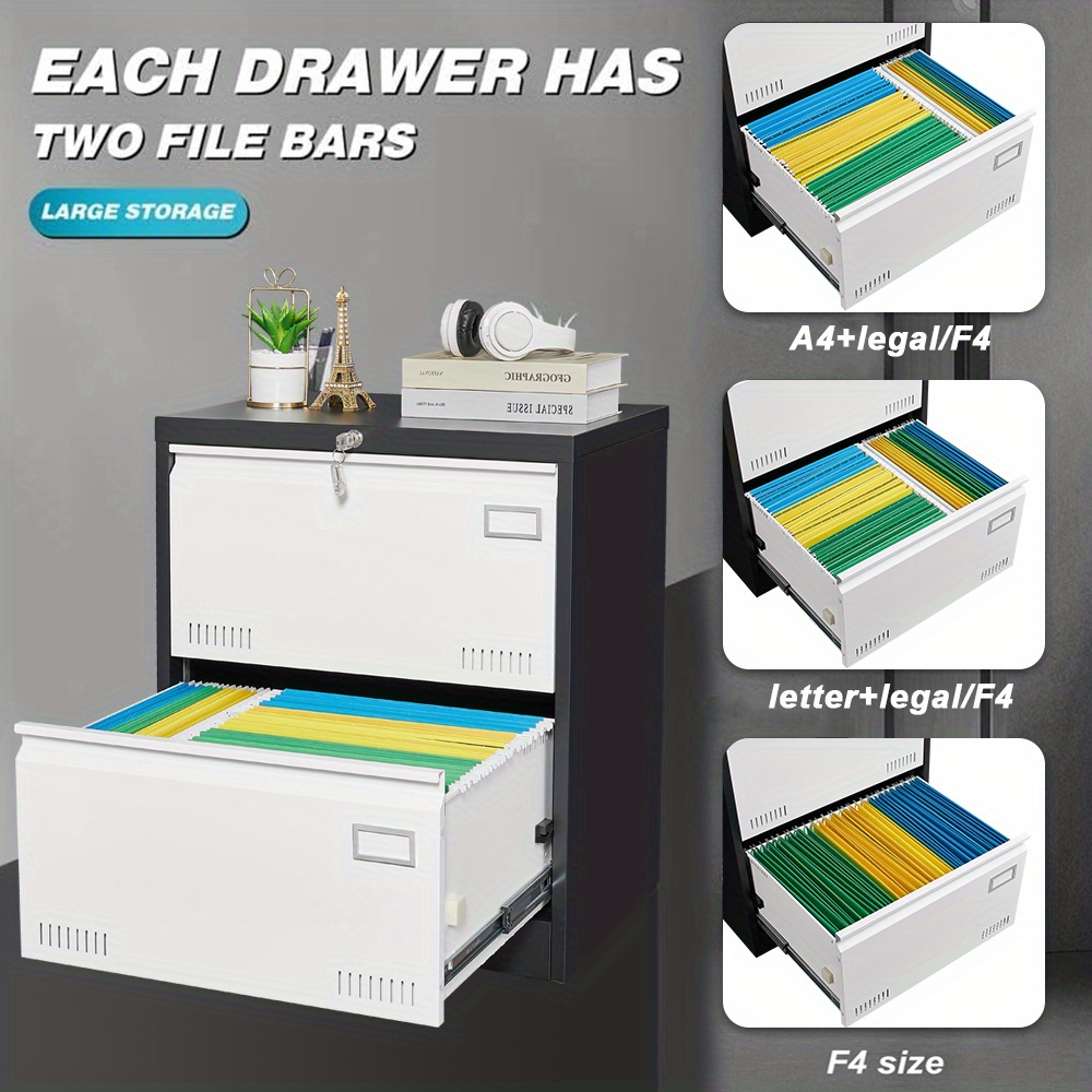 4 Drawer Vertical File with Lock, Filing Metal Filing