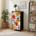 thumbnail image 1 of 4 Drawer Vertical Storage Dresser Abstract fall bright autumn colors Watercolor falling with Wood Top Fabric Pull Drawers, 1 of 8