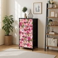 thumbnail image 1 of 4 Drawer Vertical Storage Dresser Blooming spring summer blossom Plant for fashion with Wood Top Fabric Pull Drawers, 1 of 8