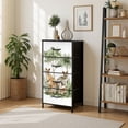 thumbnail image 1 of 4 Drawer Vertical Storage Dresser Watercolor Australian nature animals Kangaroo quokka Tasmanian devil with Wood Top Fabric Pull Drawers, 1 of 8