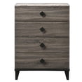 thumbnail image 1 of Benjara 4 Drawer Wooden Chest with Grains and Angled Legs, Gray-Color:Gray, 1 of 6