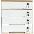 thumbnail image 1 of 4-Drawers Desk Storage Box with Lock, Desktop Wooden Storage Organizer, Wood Storage Shelf Rack, Night Stand Table Organizer, Stackable Wooden Tool Box for Home Office, 1 of 9