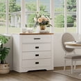 thumbnail image 1 of 4 Drawers Dresser for Bedroom, Drawer of Chest Clothes Organizer with Anti-tilt Device,31.9" Tall Storage Cabinet for Closet Hallway Living Room Nursery, Antique White, 1 of 5