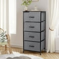 thumbnail image 1 of 4 Drawers Dresser for Bedroom, Vesteel Fabric Chest of Drawers Tall Storage Tower with Wood Top and Sturdy Steel Frame, Storage Organizer Unit for Closet, Living Room, Hallway - Grey, 1 of 7