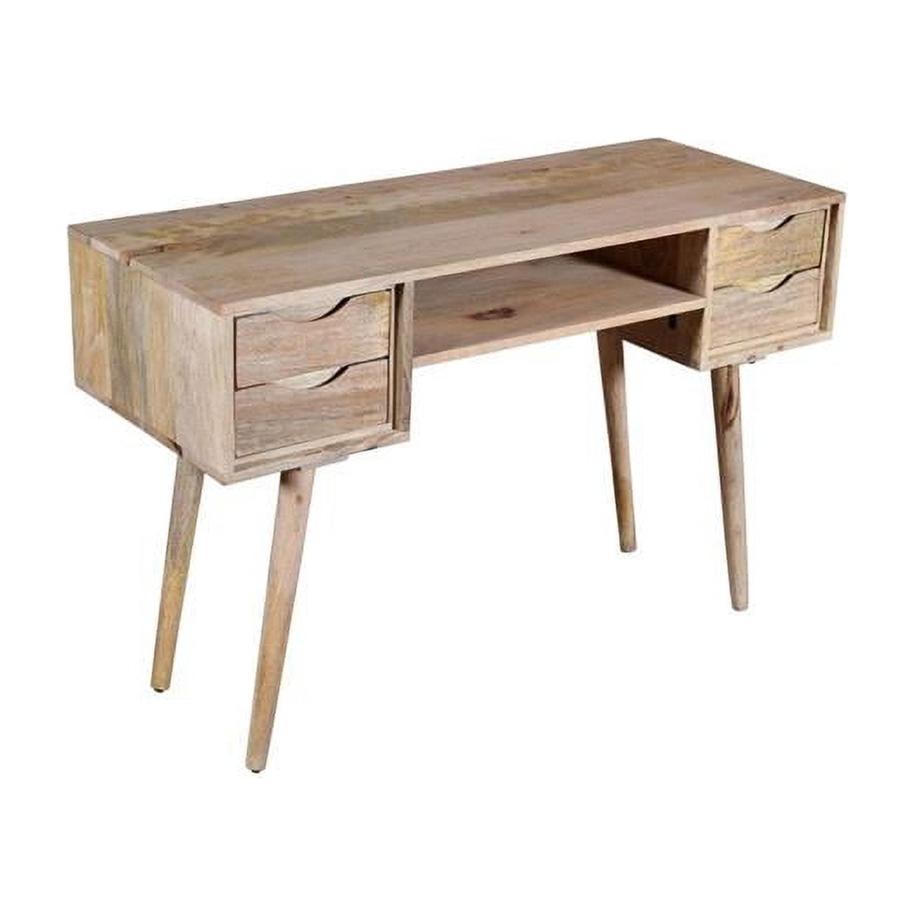4 Drawers Mango Wood Home Office Study Table with Keyboard Tray ...