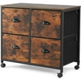 4 Drawers Mobile Fabric Lateral File with Casters for Letter