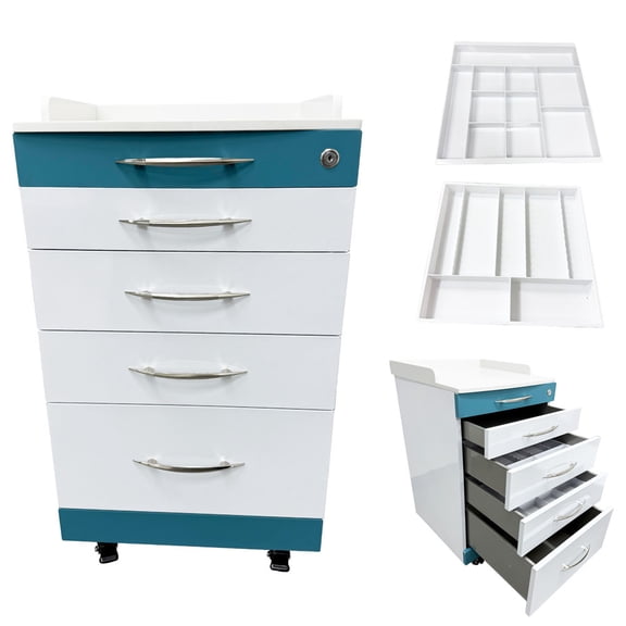 4 Drawers Mobile Office Dental File Storage Cabinet Office File Mobile Utility Storage Cart