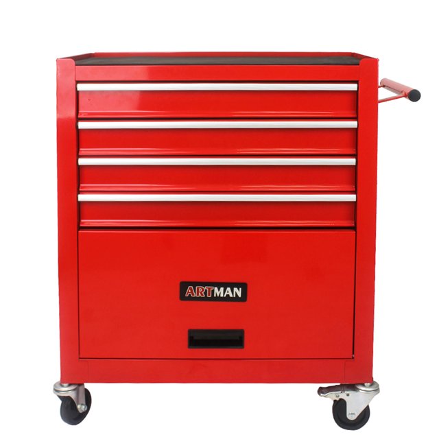 4 Drawers Multifunctional Tool Cart with Wheel Steel Tool Chest Storage Cabinet