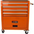 thumbnail image 1 of 4 Drawers Rolling Tool Cart on Wheels, Trolley Organizer Tool Case Tool Chest, Multifunctional Tool Storage Tool Box for Workshop, Garage, Warehouse, Repair Shop(Orange), 1 of 18