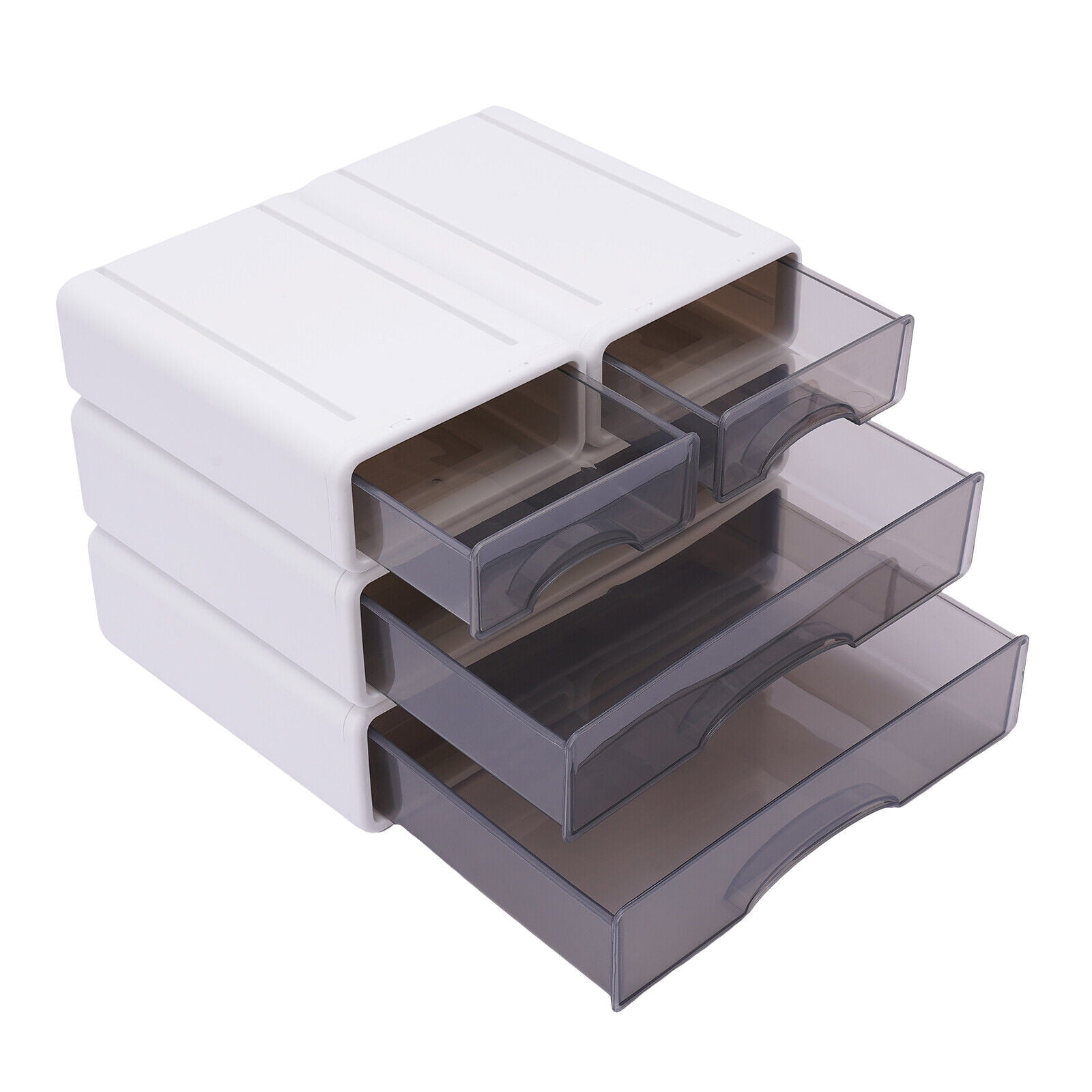 4 Drawers Stackable Office Storage Box Desktop Organizer Plastic