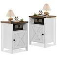 thumbnail image 1 of 4 Ever Farmhouse End Table Set of 2, White Nightstand for Bedroom, 1 of 8