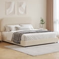 thumbnail image 1 of 4 EVER WINNER Full Bed Frame with Headboard, Cloud Boucle Upholstered Platform Bed with Wood Slats, Soft Rounded Corners, No Box Spring Required, Non-Slip and Noise-Free, Easy Assembly, Cream, 1 of 9