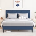 thumbnail image 1 of 4 EVER WINNER Full Size Bed Frame with Adjustable Headboard, Full Bed Frame with Linen Fabric Upholstered, Strong Wooden Slats, No Box Spring Needed, Noise Free, Easy Assembly, Blue, 1 of 5