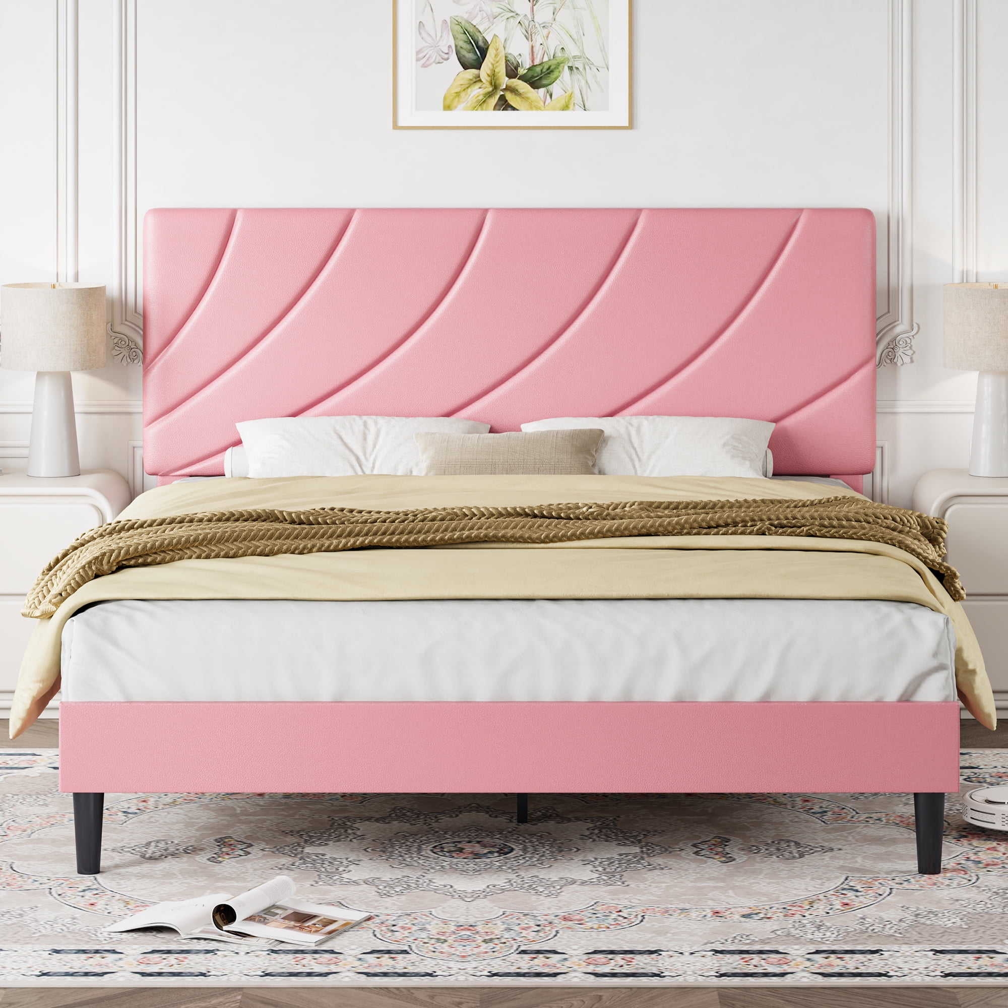 4 EVER WINNER Full Size Bed Frame, Full Bed Frame Platform Bed with ...