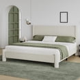 thumbnail image 1 of 4 EVER WINNER King Bed Frame, King Size Bed Frame, Upholstered King Bed with Rounded Legs, Boucle Bed Frame with Headborad, Beige, 1 of 6