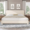 thumbnail image 1 of 4 Ever Winner Kingsize Bedframe, Boucle Upholstered Frame with Headboard, Cream, 1 of 8