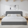 thumbnail image 1 of 4 EVER WINNER King Size Bed Frame, Boucle Upholstered Bed Frame with Headboard, No Box Spring Required, Easy Assembly, Dark Gray, 1 of 8