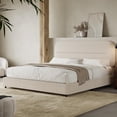 thumbnail image 1 of 4 Ever Winner Modern Queen Bed Frame, Boucle Upholstered Platform with Headboard, No Box Spring Needed, Cream, 1 of 8