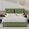 thumbnail image 1 of 4 EVER WINNER Queen Bed Frame, Queen Size Bed Frame with Headboard, Boucle Bed Frame with Removable Pillow Upholstery, No Box Spring Required, Easy Assembly, Green, 1 of 6