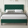 thumbnail image 1 of 4 EVER WINNER Queen Bed Frame, Queen Upholstered Platform Bed with Button Tufted Headboard, Green, 1 of 7