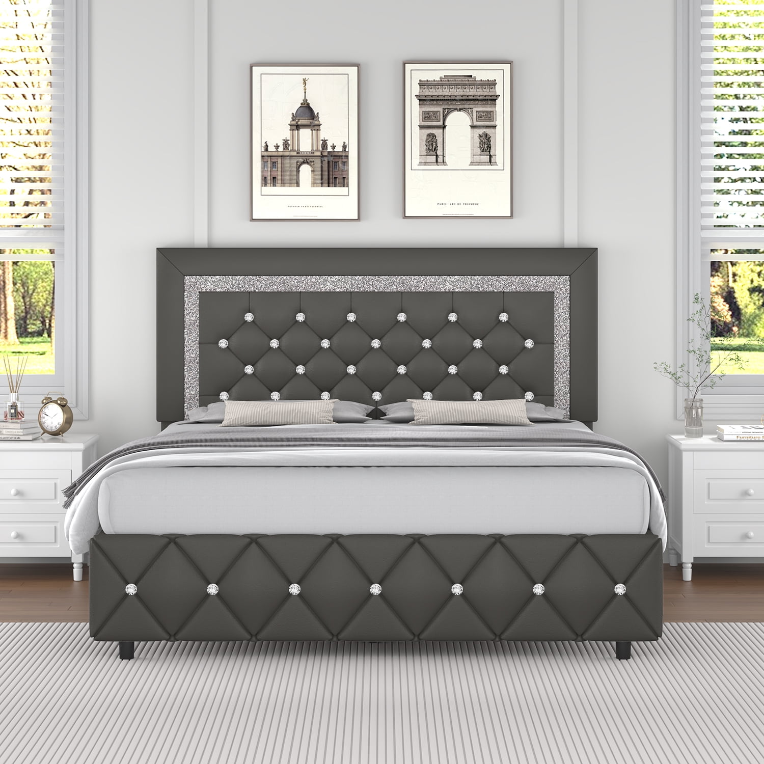Exciting Grey Diamond Headboard Photos