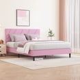 thumbnail image 1 of 4 EVER WINNER Queen Bed Frames,Queen Size Bed Frame with Linen Fabric Upholstered Headboard and Wooden Slats Support,Adjustable Headboard, No Box Spring Needed, Noise-Free, Easy Assembly, Pink, 1 of 5