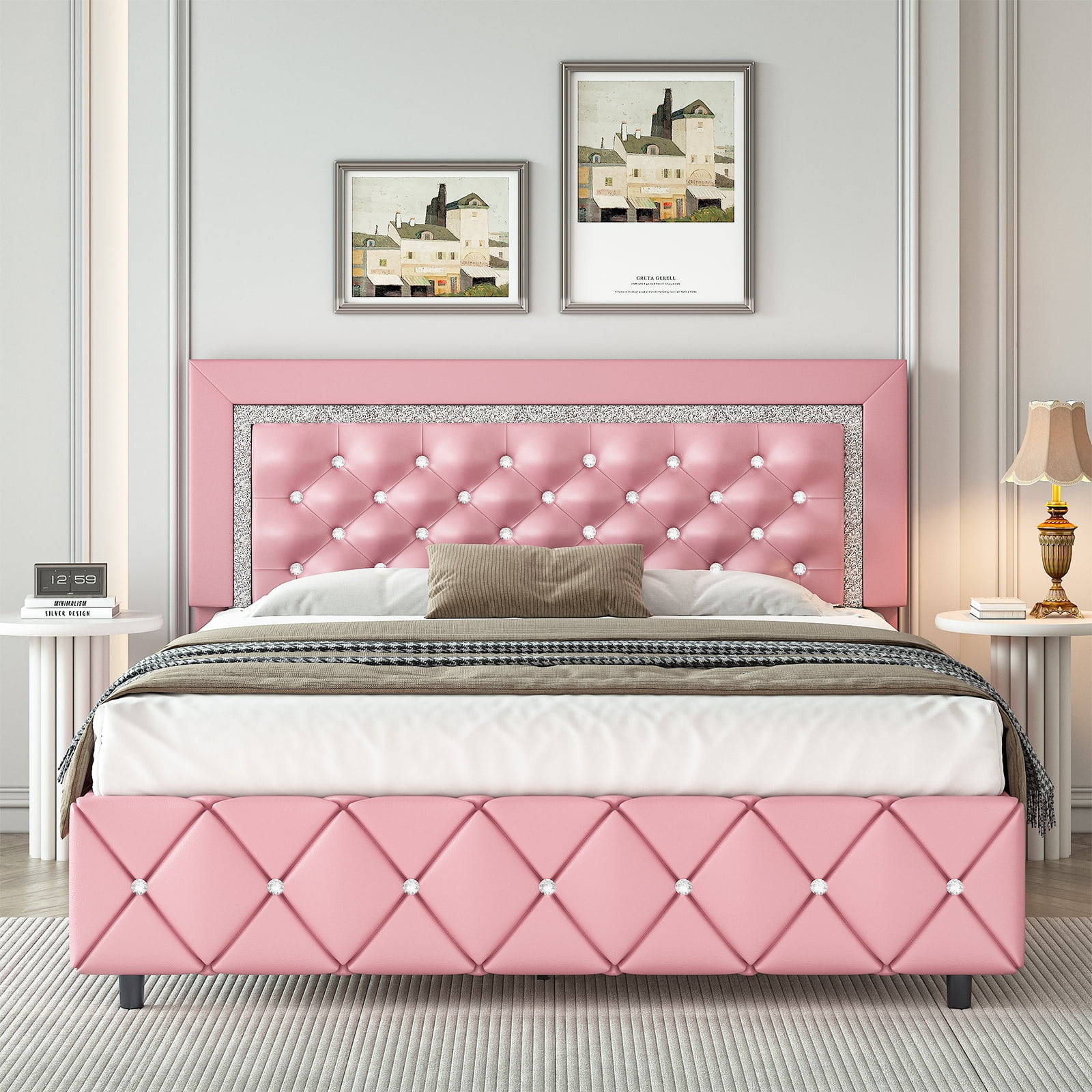 4 EVER WINNER Queen Bed Frame Pink Queen Size Bed UK Ubuy