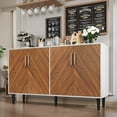 thumbnail image 1 of 4 EVER WINNER Sideboard Buffet Cabinet with Storage, 58" Buffet Cabinet with 4 Doors & Adjustable Shelf, Coffee Bar Cabinet with Storage, White, 1 of 15