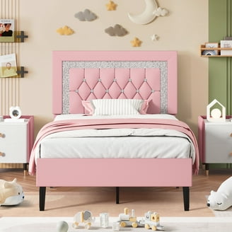 Novogratz Her Majesty Tufted Upholstered Bed Frame, Full