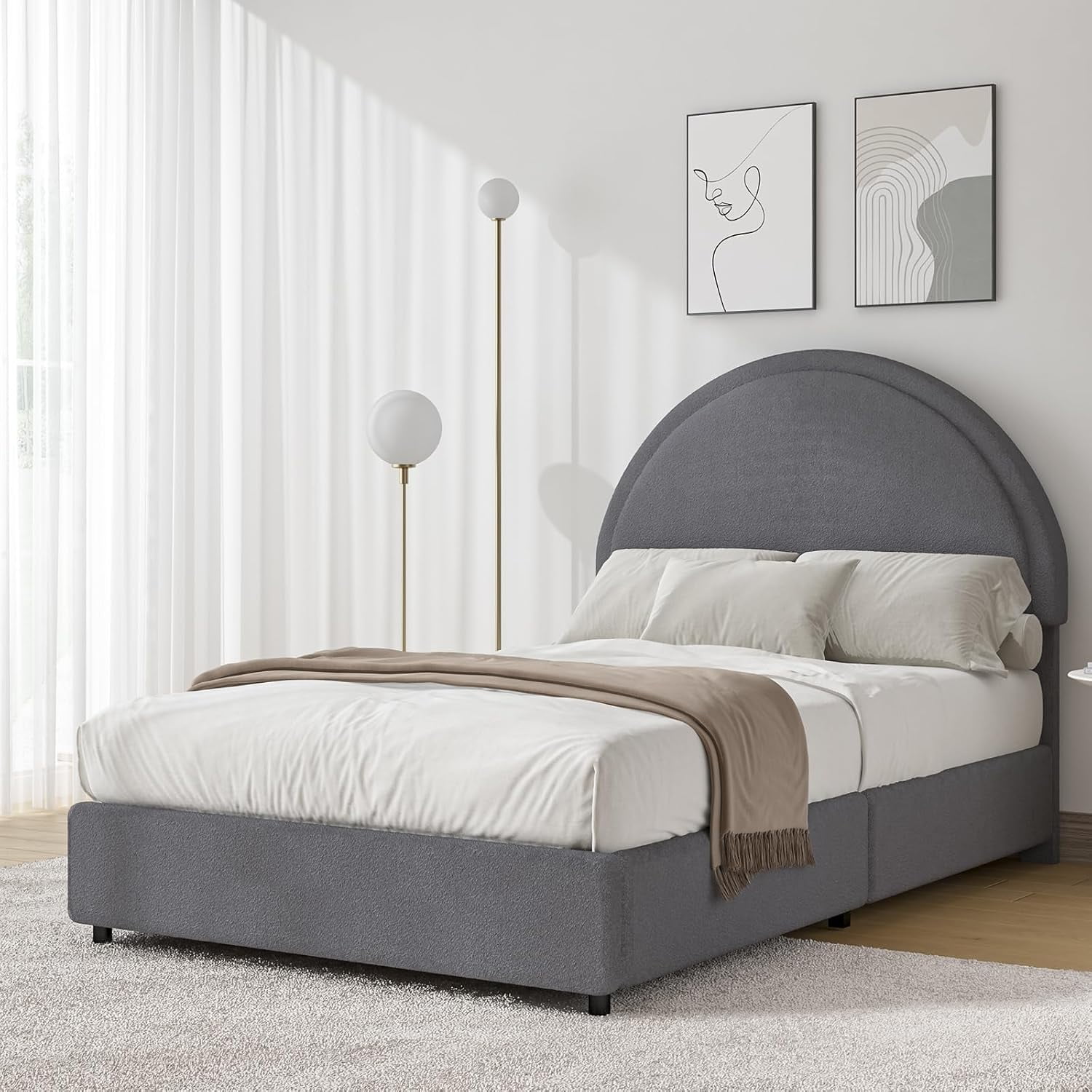 Grey Twin Bed Framenull