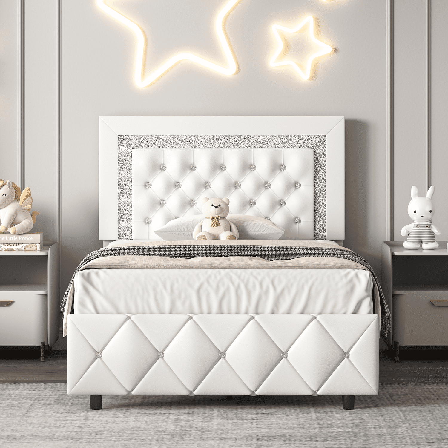 Diamond headboard twin bed discount