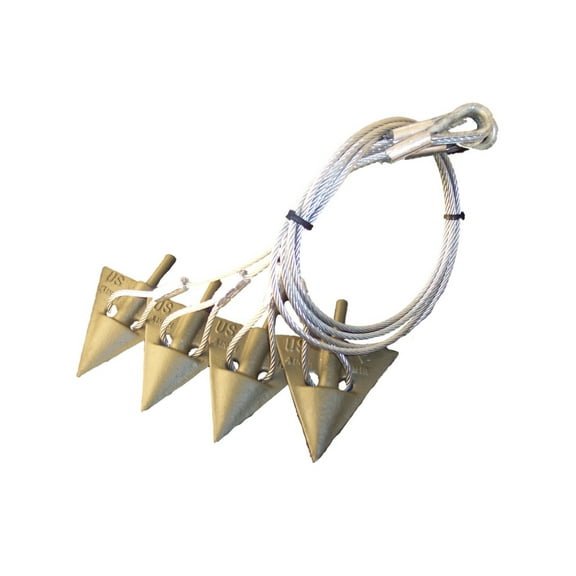 4" Earth Anchor (4 Anchor Set) W/3/16" Cable Assembly "WITH DRIVE ROD"