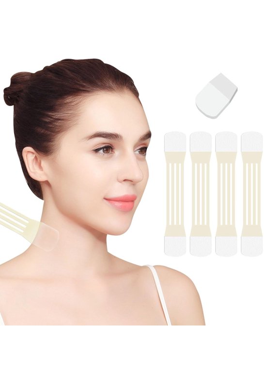 4 Elastic Straps Invisible Face-Lift Headband, Reusable Reduce Wrinkles Daily with Hidden Lifting Straps, V Line Face Lift Strap Slimming Strap Double Chin Reducer Chin Up Adjustable Elastic Belt