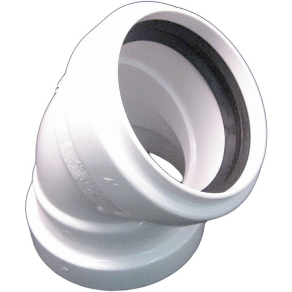 4" Elbow 45 Degree Gasketed Sewer & Drain Sewer & Drain SDR 35 PVC
