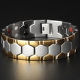 thumbnail image 1 of 4 Elements Domineering And Fashionable Titanium Steel Bracelet Spherical Gift for Family And Friends,Silvery&golden, 1 of 15