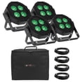 thumbnail image 1 of (4) Eliminator Lighting Mega Hex L Pars with Remote Controls and Carry Bag Package, 1 of 9
