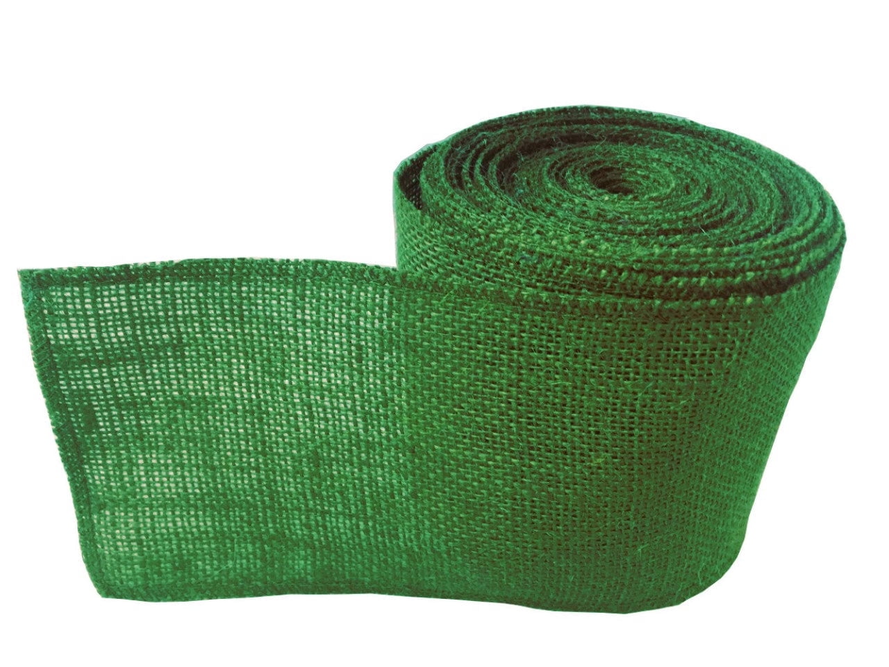 Burlap Fabrics Emerald Green Burlap Ribbon - 4 Inch Wide x 10 Yard Roll Serged Edges Made in USA