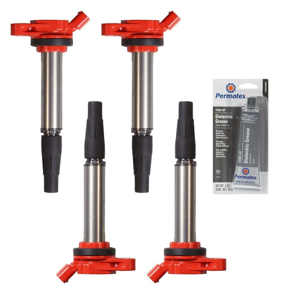 4 Energy Ignition Coils and Tune Up Grease Compatible with Toyota Corolla Prius CH-R L4 Replacement for UF596 Fits select: 2011-2013 TOYOTA COROLLA BASE/S/LE
