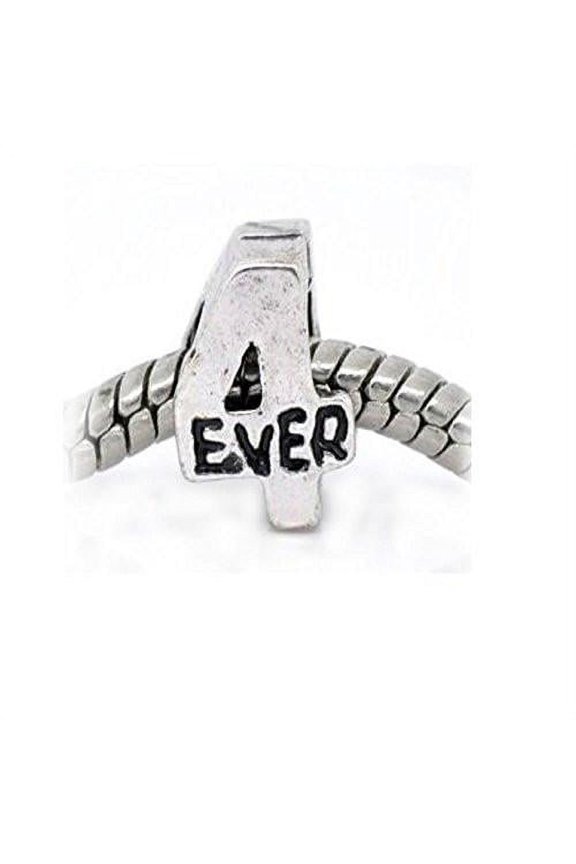4 Ever Charm Spacer European Bead Compatible for Most European Snake Chain Bracelet