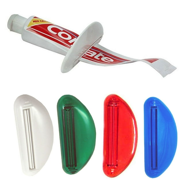 Set of 4 EZ Plastic Tube Squeezers, Toothpaste Dispenser, Bathroom ...