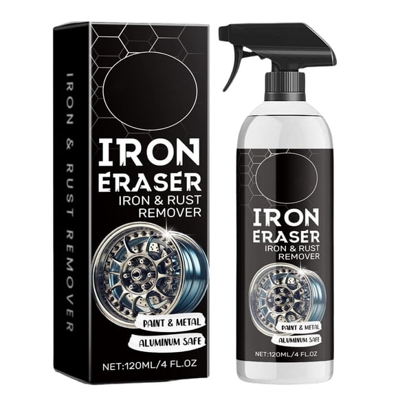 4 FL OZ Heavy-duty Metal Rust Remover, Iron Eraser Spray, Car Rust Remover Cleaner for Wheels and Paint Fast Acting Rust and Brake Dust Remover