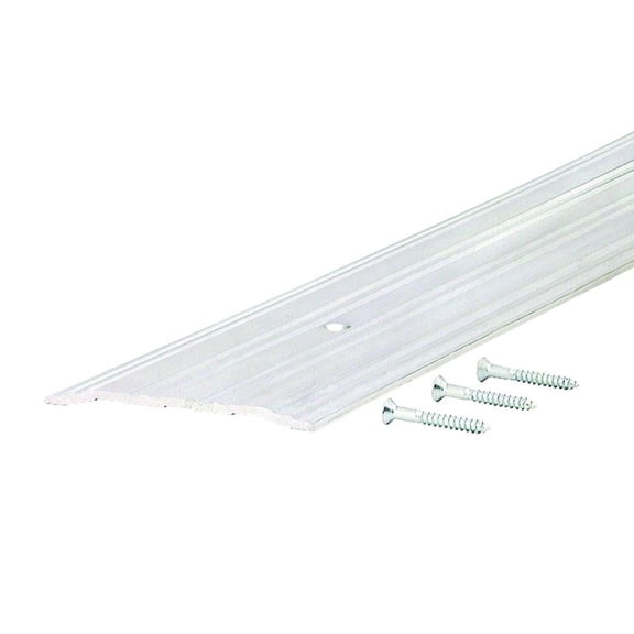 Randall Manufacturing Fluted Aluminum Threshold for Doorways, Floor Transition Strip, 4 ft x 4" x 1/4"