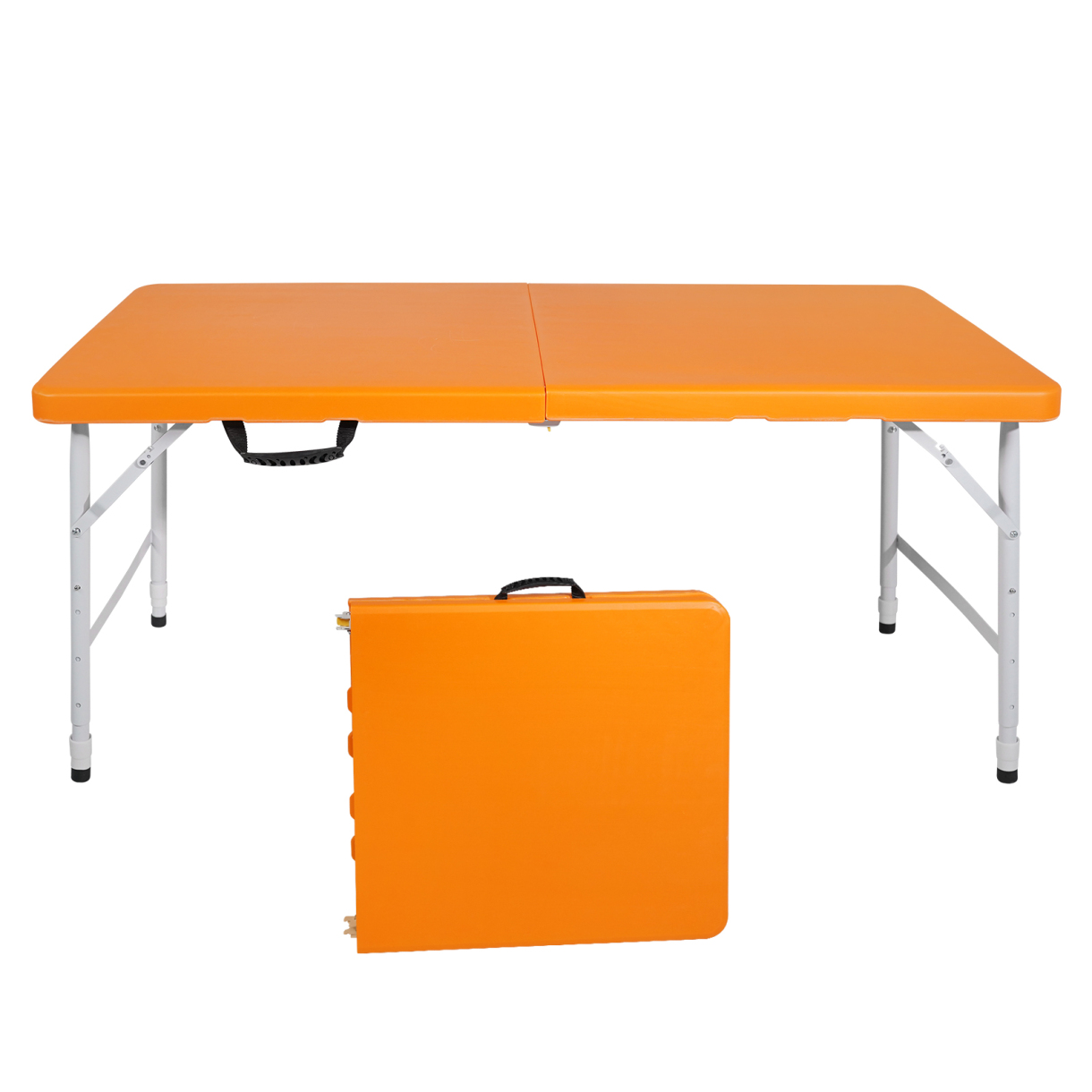 Multi Lock Hand Table 4 FT Folding Table with Gravity Lock and Height Adjustment, Fold in ...