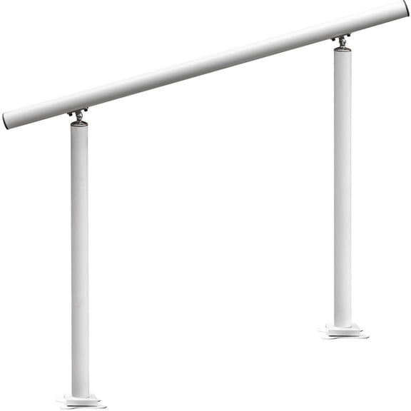 Outdoor Stair Railing Kit, 4 FT White Aluminum Handrail for 1-4 Steps, Adjustable 0-45 Degree Angle Stair Hand Rail with 165 lb Capacity for Porch, Garden, Balcony, Deck and Outdoor Steps
