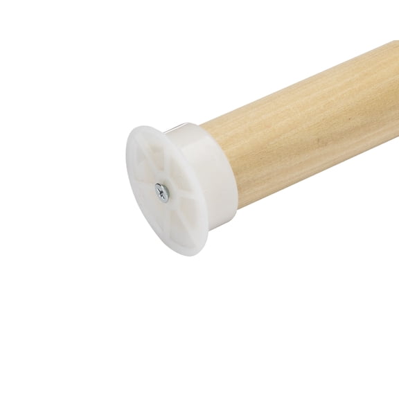 4 FT - Wood Closet Pole with Plastic Easy-Install Ends