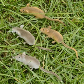 4 Fake Mouse Model Funny Decor for Home, Desktop, Garden, Photo Prop