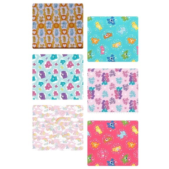 4 Fat Quarters - Assorted Care Bears Fat Quarter Bundle
