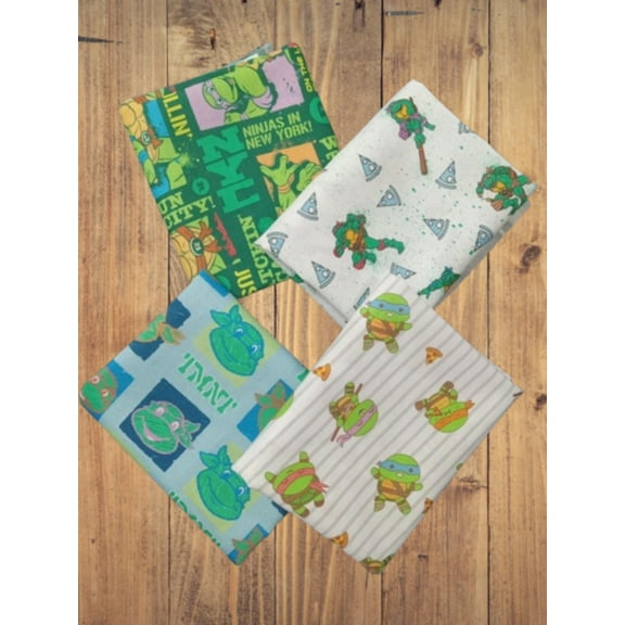 4 Fat Quarters - Assorted TMNT Fat Quarter Cotton Bundle