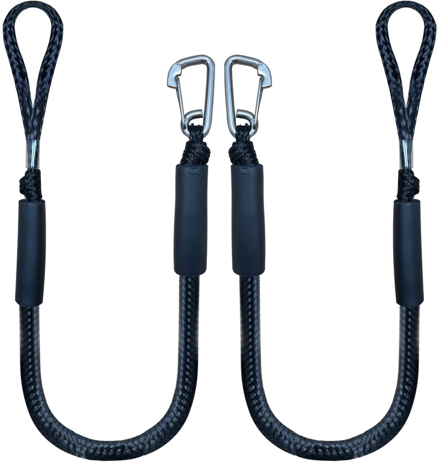 4 Feet Bungee Dock Line Mooring Rope 2-Pack for Docking with Stainless ...