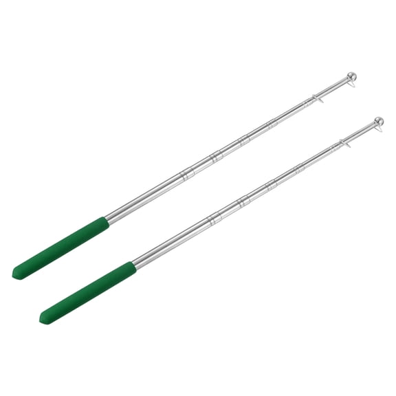 4 Feet Extendable Portable Telescopic Handheld Tour Flag Pole, Green 2 Pack
